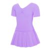 Kids Dance Dress Purple Ballet Dress Cotton Girls Ballet Leotards Dancewear