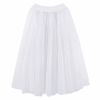 Women 5-Layer Ballet Bubble Tutu Skirt Long White Gauze Skirts Dance Performance Costume, 71cm