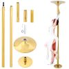 Dance Pole Spinning Static Dancing Pole Portable Removable for Home Club Bar Gym 86.2-109.8" Height Adjustable Weight Capacity 440lb Gold