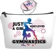 Personalized Gymnastics Travel Makeup Cosmetic Bag set with Mirror for women girls,Bride Bridesmaid Makeup Bag organizer kit for Gymnastics lovers