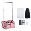 Dance Bag with Garment Rack, 23 Inch Rolling Dance Duffel, with Wheels, USB Port, Height Adjustable Clothes Rack, Privacy Protection Curtain