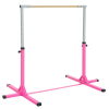 Pink Professional Gymnastics Bar for Kids Toddler Home Gym Equipment with 13-Level Adjustable Height