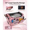 Dance Bag with Garment Rack, 23 Inch Rolling Dance Duffel, with Wheels, USB Port, Height Adjustable Clothes Rack, Privacy Protection Curtain