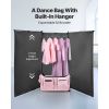 Dance Bag with Garment Rack, 29 Inch Rolling Dance Duffel, with Wheels, USB Port, Height Adjustable Clothes Rack, Privacy Protection Curtain