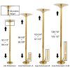 Dance Pole Spinning Static Dancing Pole Portable Removable for Home Club Bar Gym 86.2-109.8" Height Adjustable Weight Capacity 440lb Gold