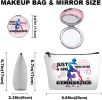 Personalized Gymnastics Travel Makeup Cosmetic Bag set with Mirror for women girls,Bride Bridesmaid Makeup Bag organizer kit for Gymnastics lovers