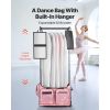 Dance Bag with Garment Rack, 23 Inch Rolling Dance Duffel, with Wheels, USB Port, Height Adjustable Clothes Rack, Privacy Protection Curtain