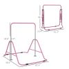 Kids Folding Gymnastics Bar, Adjustable Height, Bubble Gum Pink