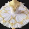 Girls Ballet Tutu Dress White Kids Swan Dancing Costume Embroidery Sequin Ballet Dance Gauze Skirt