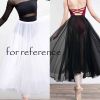 Women Sheer White Ballet Long Skirt Soft Gauzy Ballet Tutu Skirt Dance Performance Costumes, 80cm