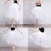 Women 5-Layer Ballet Bubble Tutu Skirt Long White Gauze Skirts Dance Performance Costume, 71cm
