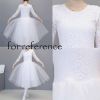 Women Lace White Ballet Dress Bubble Gauzy Long Ballet Skirt Dance Performance Costumes