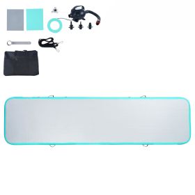 Gymnastics Air Mat, 4 inch Thickness Inflatable Gymnastics Tumbling Mat, Tumble Track with Electric Pump (Color: Mint Green, size: 13 ft x 3.3 ft x 4 in(400 x 100 x 10 cm))