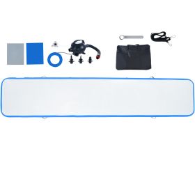 Gymnastics Air Mat, 4 inch Thickness Inflatable Gymnastics Tumbling Mat, Tumble Track with Electric Pump (Color: Blue, size: 16 ft x 3.3 ft x 4 in(500 x 100 x 10 cm))