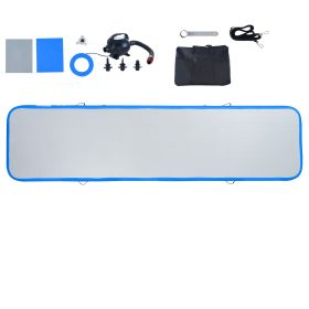 Gymnastics Air Mat, 4 inch Thickness Inflatable Gymnastics Tumbling Mat, Tumble Track with Electric Pump (Color: Blue, size: 13 ft x 3.3 ft x 4 in(400 x 100 x 10 cm))