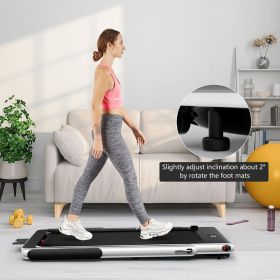 2.25HP 2 in 1 Folding Treadmill with APP Speaker Remote Control (Color: silver)
