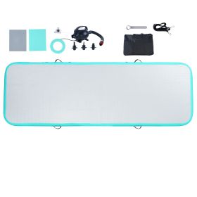 Gymnastics Air Mat, 4 inch Thickness Inflatable Gymnastics Tumbling Mat, Tumble Track with Electric Pump (Color: Mint Green, size: 10 ft x 3.3 ft x 4 in (300 x 100 x 10 cm))