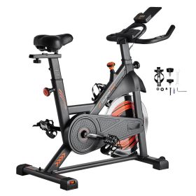 Exercise Bike, Adjustable Magnetic Resistance Stationary Bike, Indoor Cycling Bike for Home Cardio, Workout Bike with Silent Belt Drive (Flywheel Type: Medium-Duty Flywheel, Resistance System: Magnetic Resistance)